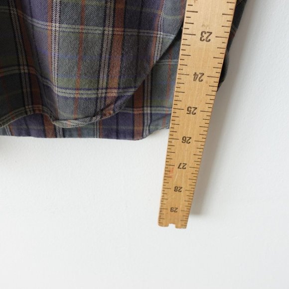 Blue Plaid Tartan Shirt Men Small DUNHILL LONDON Cotton Button Down Tailored Fit - Picture 4 of 8